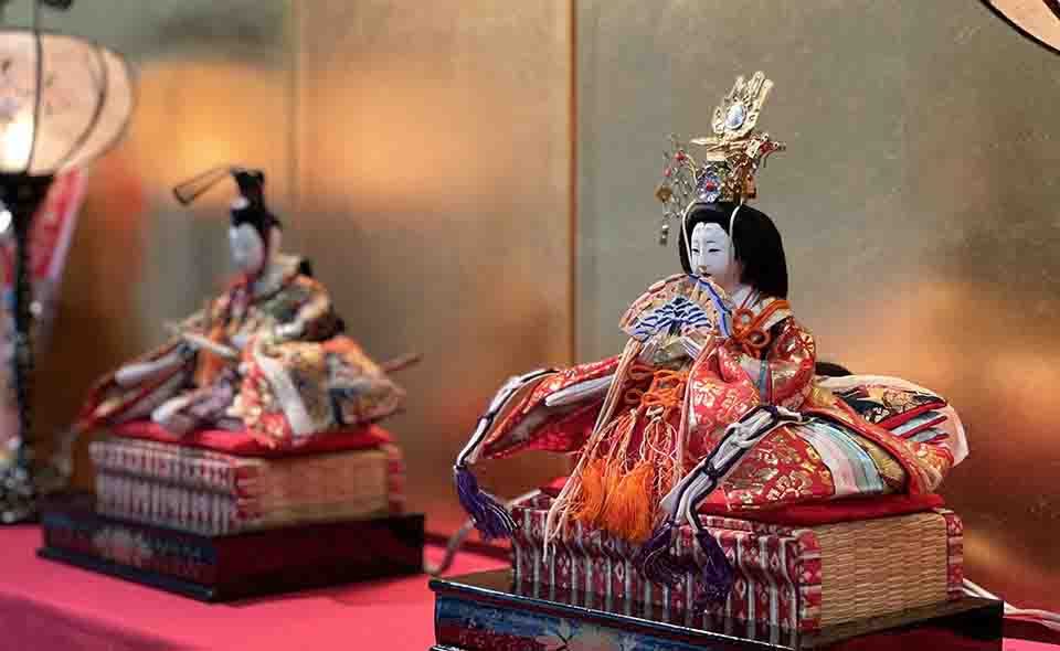 【平和島】大森海苔のふるさと館で昭和33年の「ひな人形 段飾り」展示中